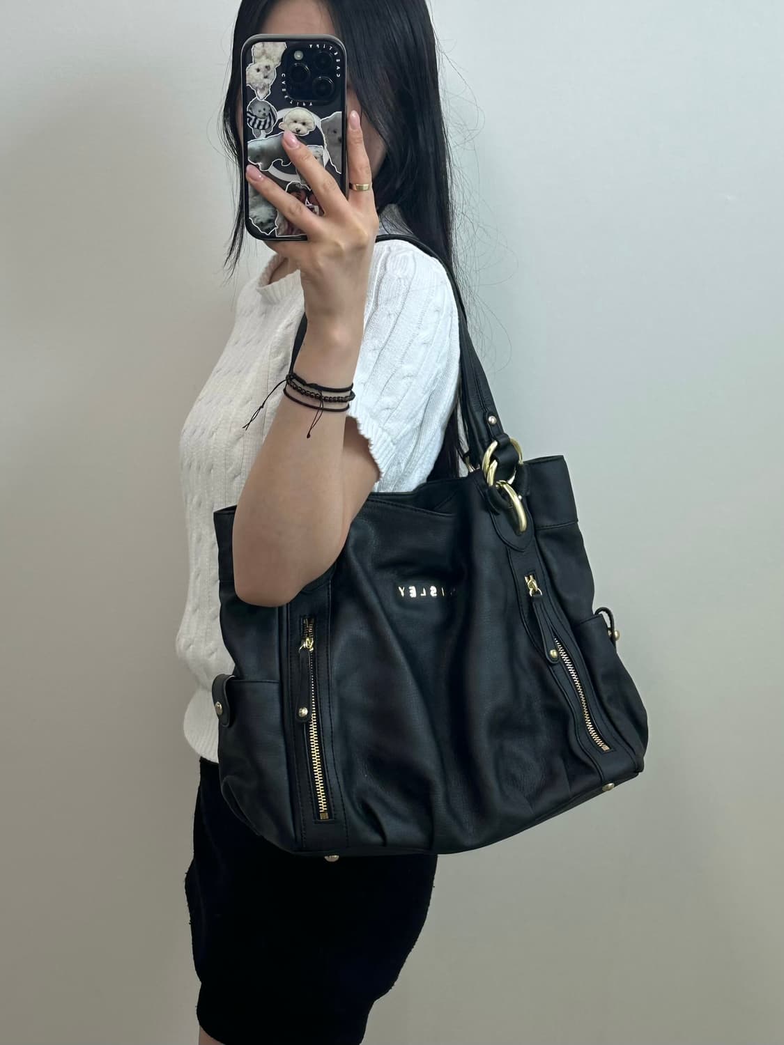 Sisley 시슬리 금장 블랙 숄더백  상품이미지1