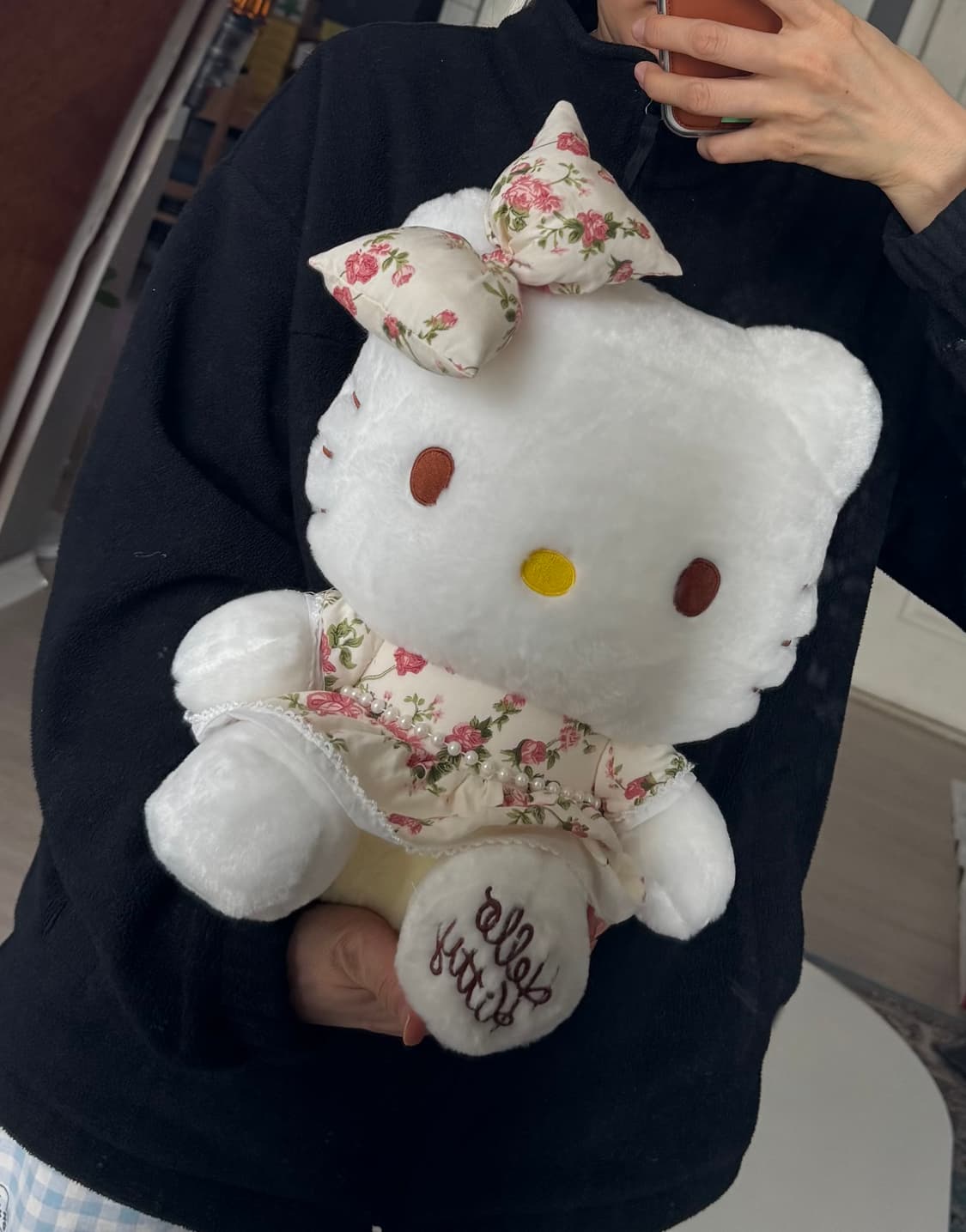 귀여운 헬로키티 플라워 리본인형 택있음 상품이미지2