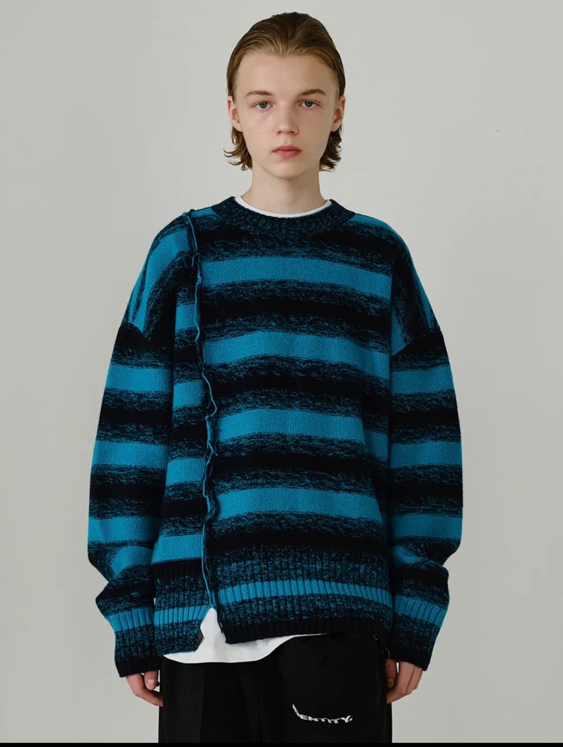 IEY CRACK OVER KNIT Acqua 상품이미지1