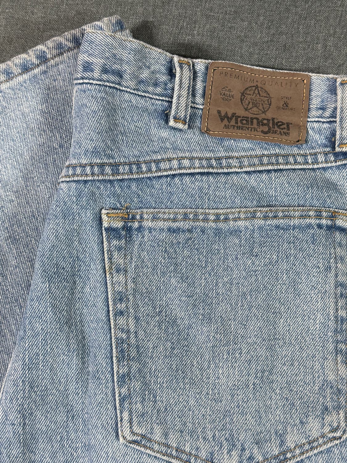Premium QualityWrangler 스트레이트 핏 데님 팬츠 연청 상품이미지1