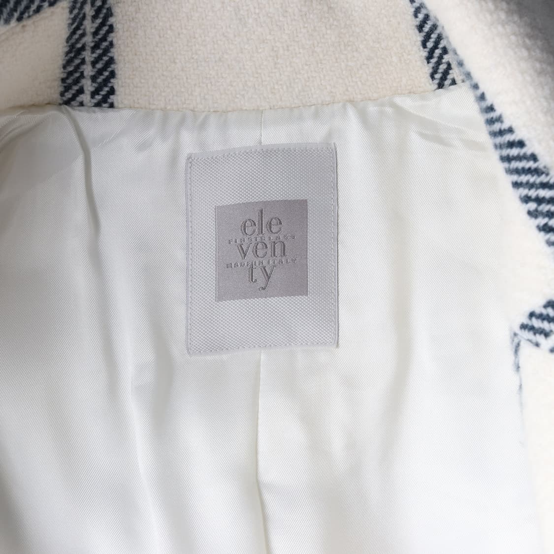 (새상품) 일레븐티 체크 패턴 울 롱 코트 상품이미지4