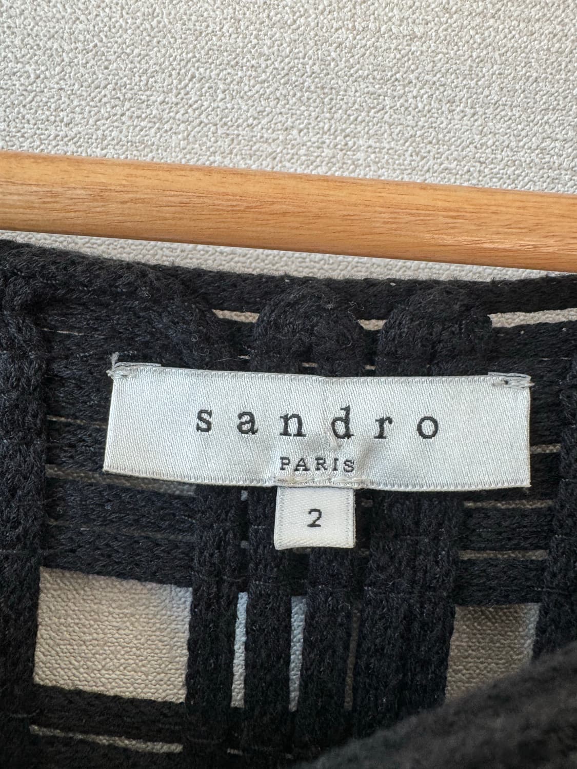 Sandro 산드로 블랙 와플 니트 2 사이즈 55-66 상품이미지4