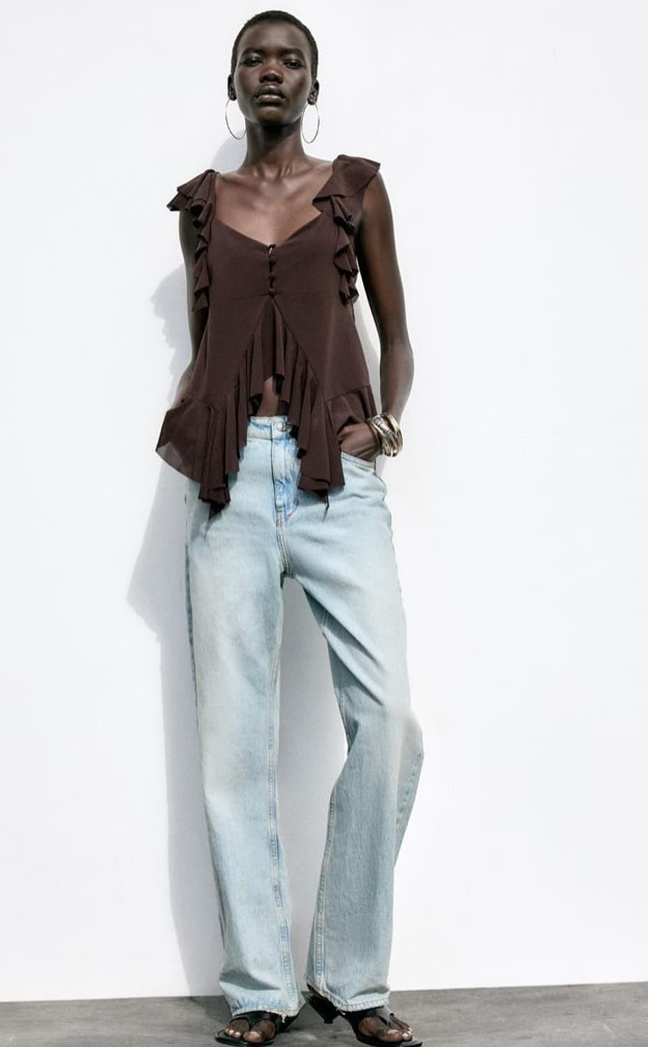 2025 자라 프릴탑 m 상품이미지2