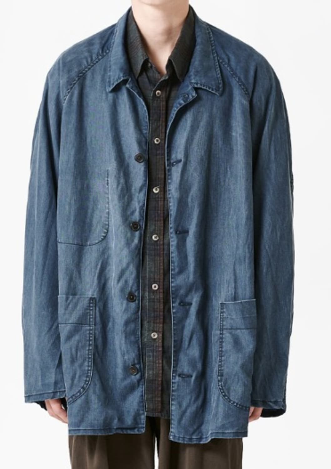 [years ago] 블리치 워시드 초어자켓 인디고 상품이미지6