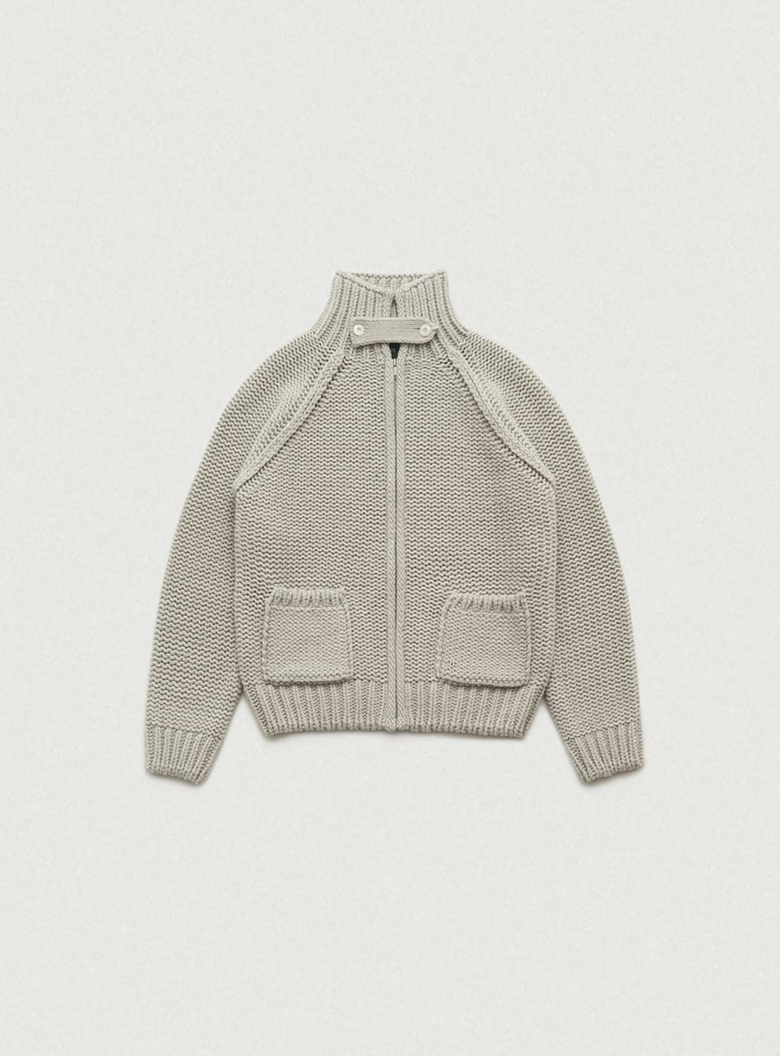 더바넷 Oversized Soap 집업 니트 가디건 그레이 상품이미지1