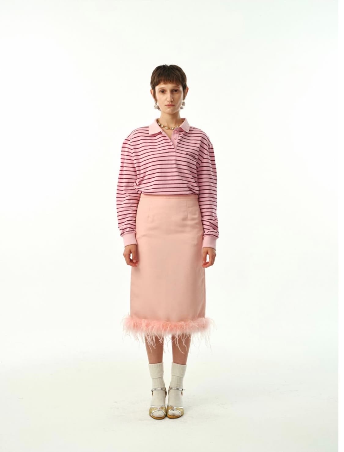 MOONSUN 문선 01 M.C Stripe PK Shirt (pink) 상품이미지1