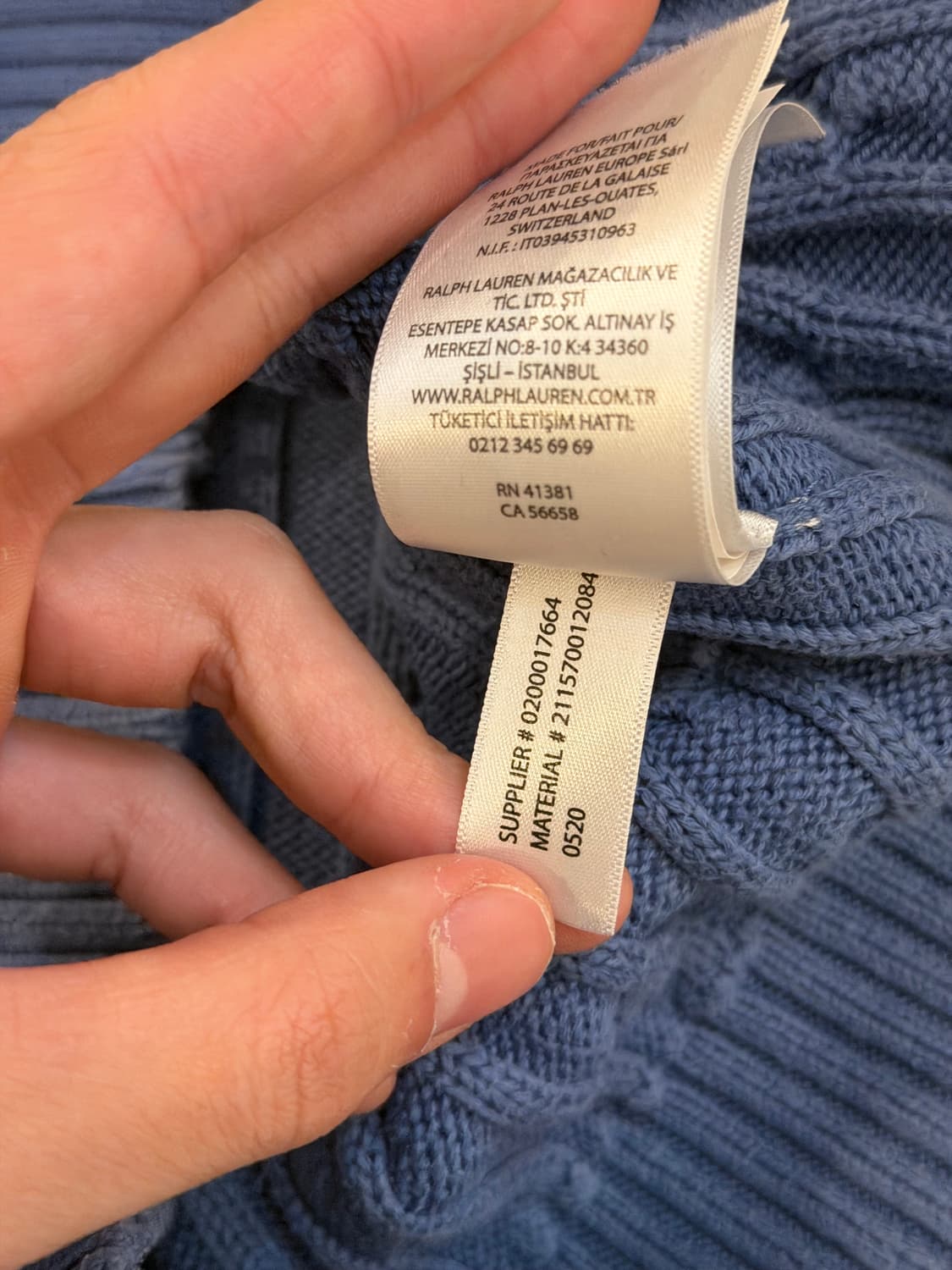 폴로 랄프로렌 꽈배기 케이블 니트 스카이블루 상품이미지5