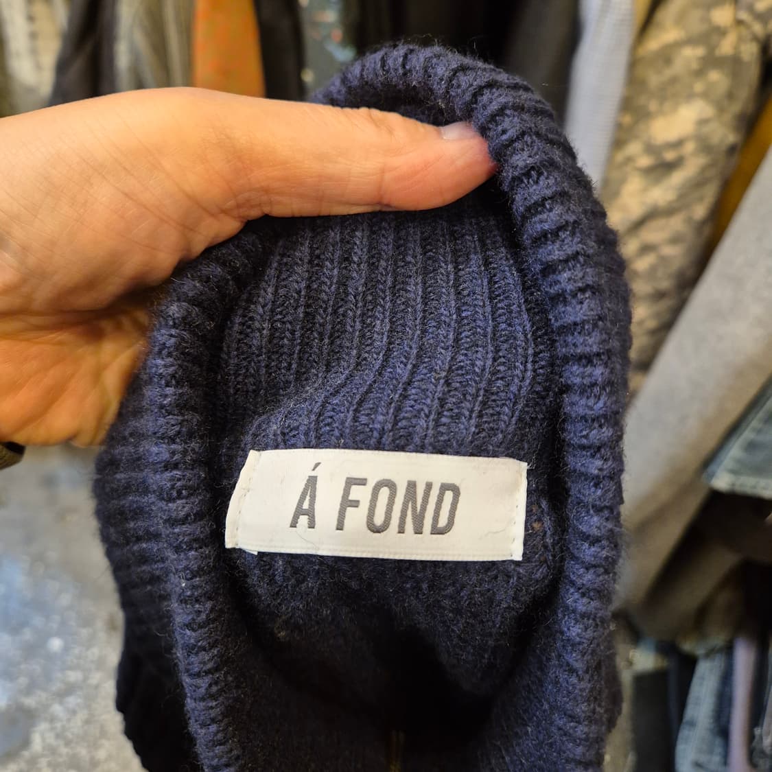 (여성-FREE) 네이비 집업니트 상품이미지3