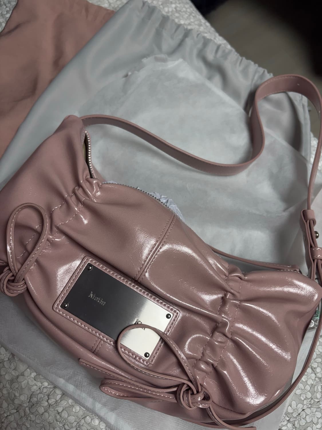 마땡킴 하프 셔링 백 (핑크) 상품이미지1