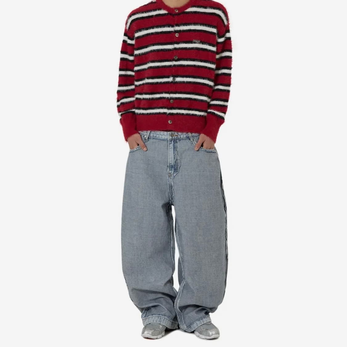 OY HAIRY STRIPE KNIT CARDIGAN - M 상품이미지2