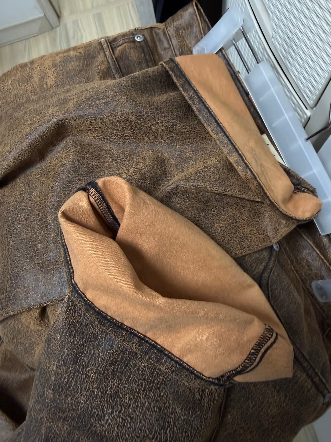 Stussy bigOL 스투시 페이크 레더 팬츠 28 상품이미지5