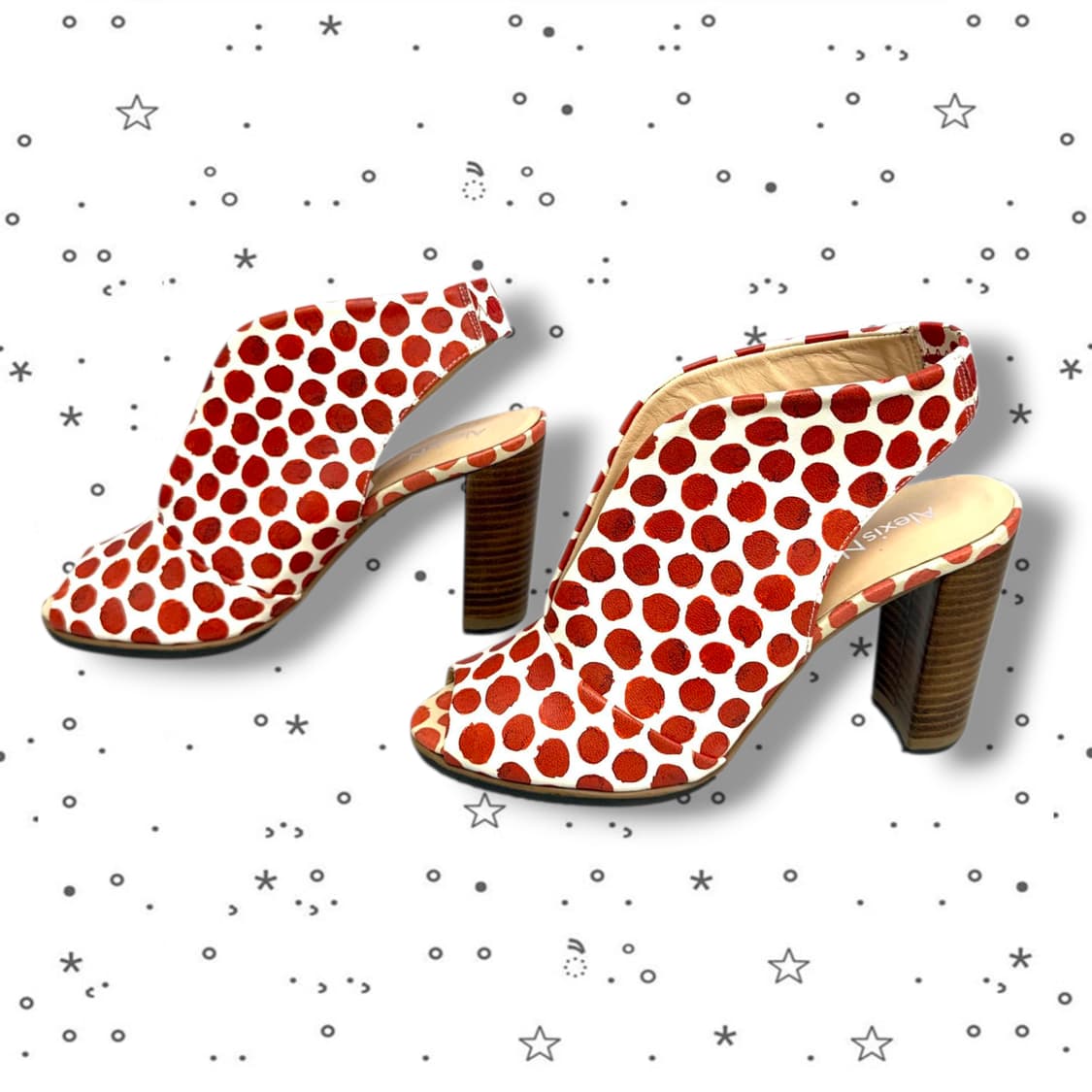 37 Alexis N 알렉시스앤 레드 물방울 도트 오픈토 부티힐 상품이미지1