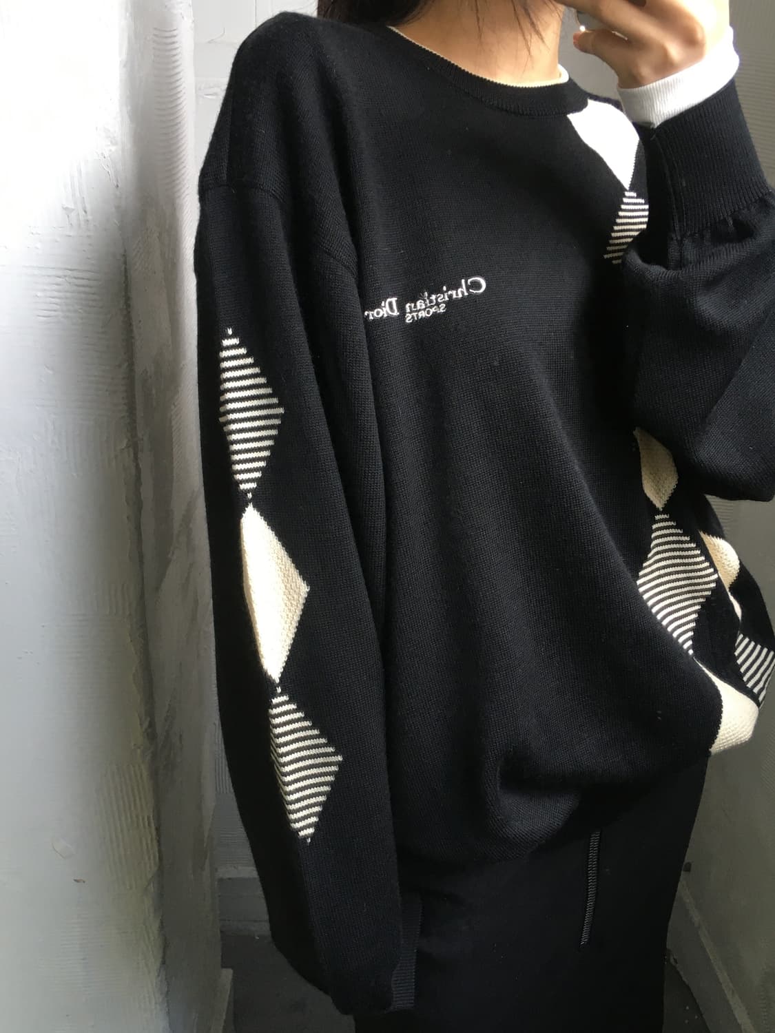 Dior 크리스챤 디올 무슈 아가일 패턴 울 로고 니트 상품이미지2