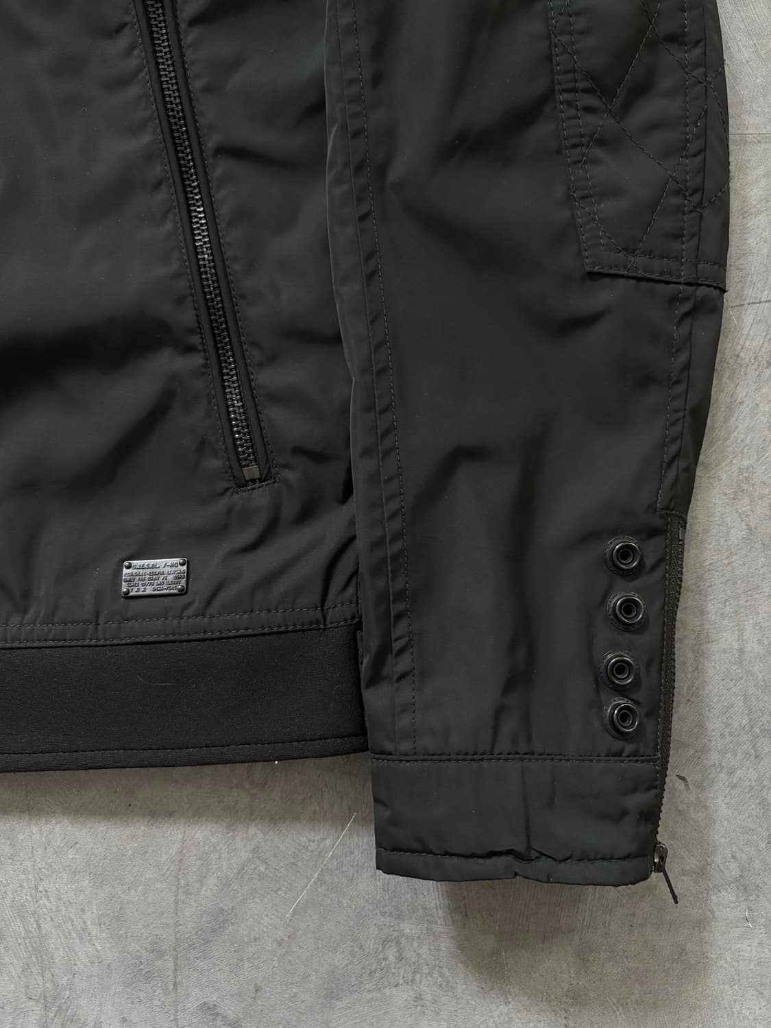 Diesel 디젤 딥카키 인더스트리 폴리쉘 바이커 자켓 상품이미지6