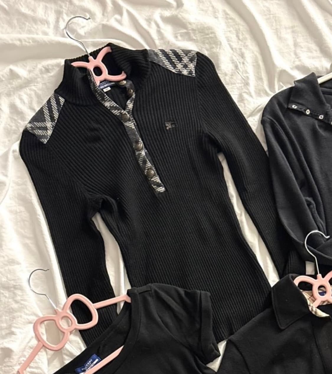 버버리 블루라벨 노바체크 니트 블랙 상품이미지2