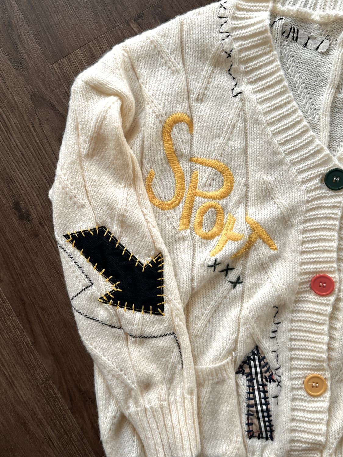 컬러 디테일드 패치워크 카디건 상품이미지9