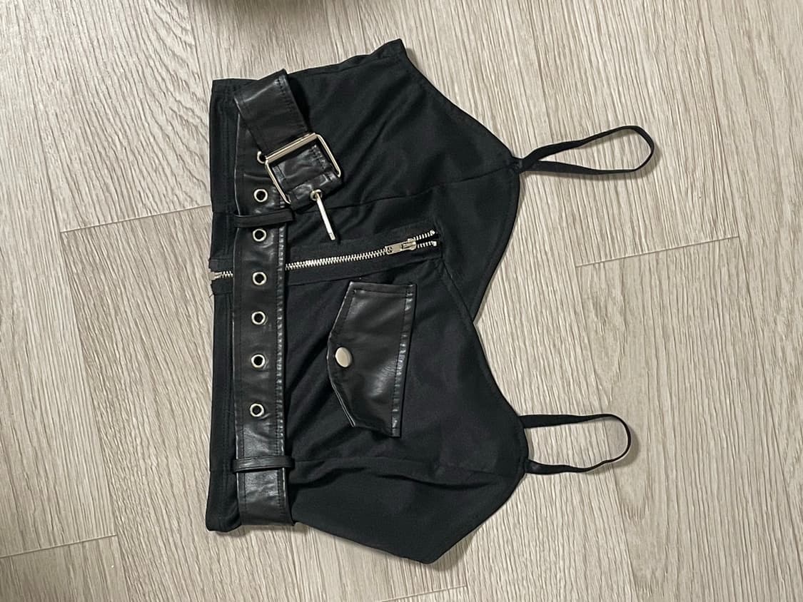 xs 킬스타 블랙 디스코팬츠 숏 펜타그램 가터벨트 일체 세트 상품이미지6