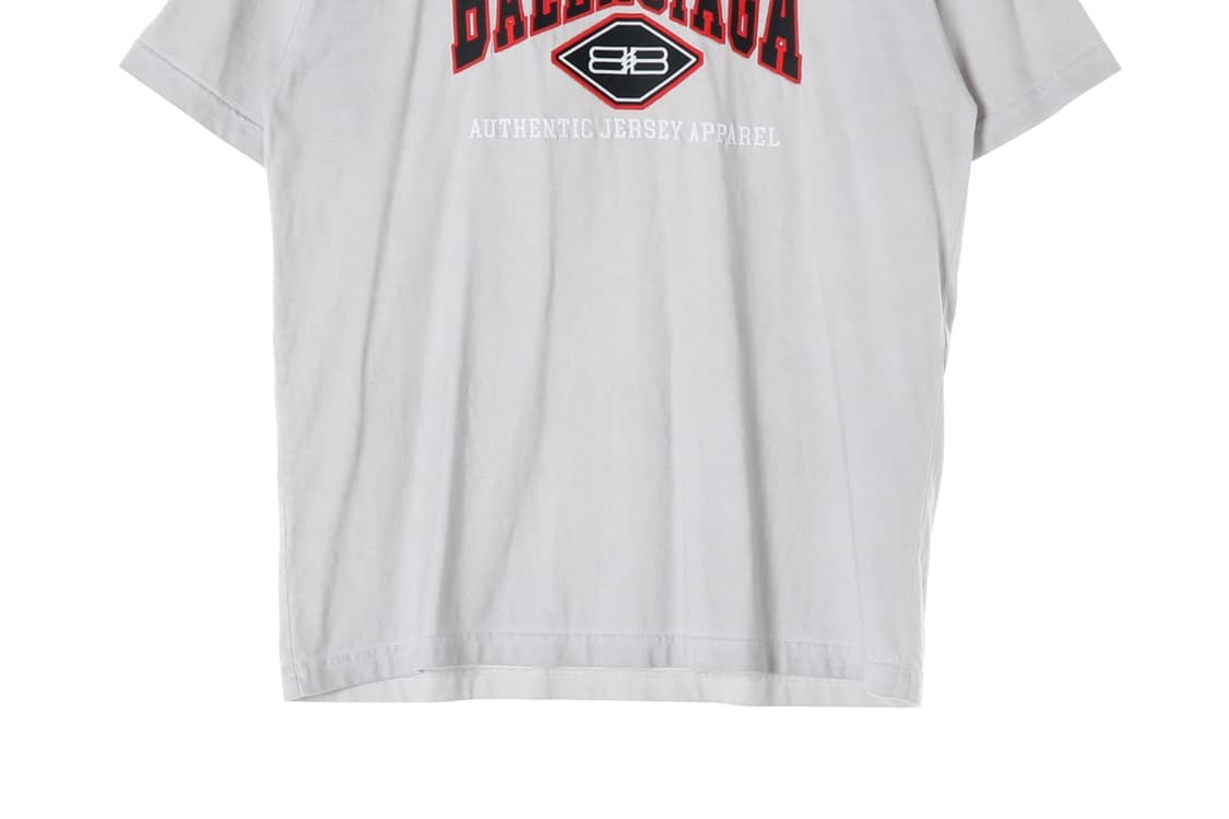 발렌시아가 22SS 로고 코튼 오버핏 반팔 티셔츠 라이트그레이 XL
 상품이미지4