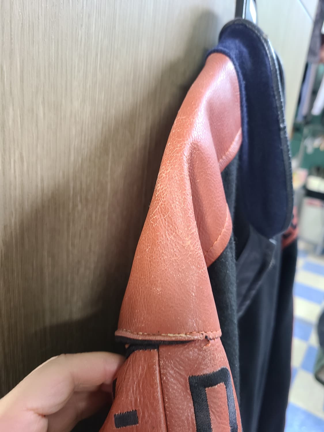 할리데이비슨 모 가죽 배색 블루종 자켓 상품이미지6