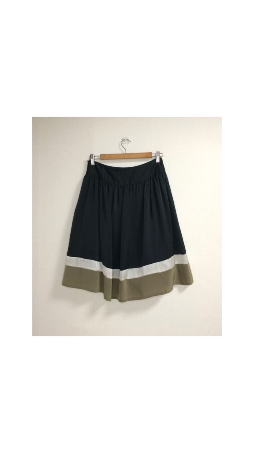 빈티지 블랙 라인 미디 스커트 상품이미지5