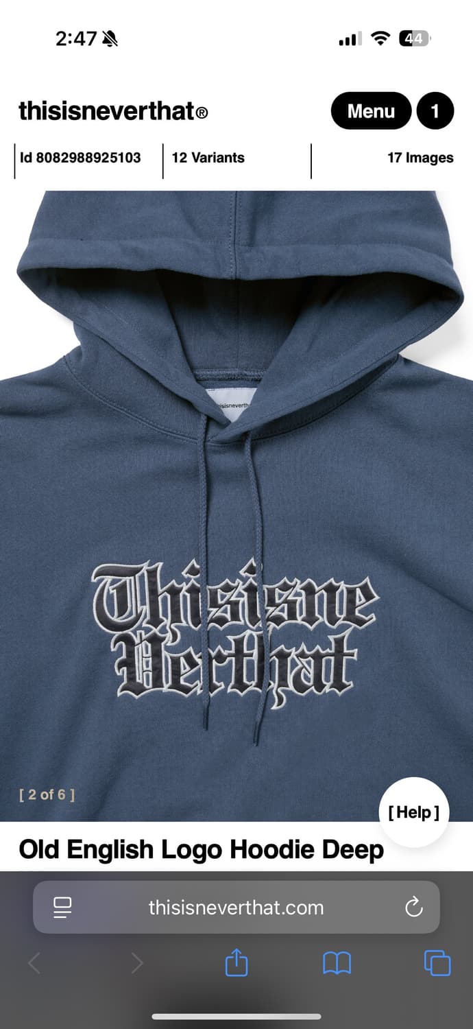 디스이즈네버댓 old english logo hoodie 상품이미지2