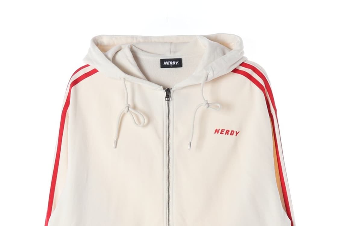 널디 2선 라인 후드 집업 크림 S 상품이미지3