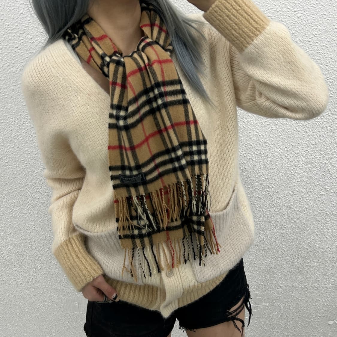버버리 베이지 노바체크 캐시미어 머플러 상품이미지1
