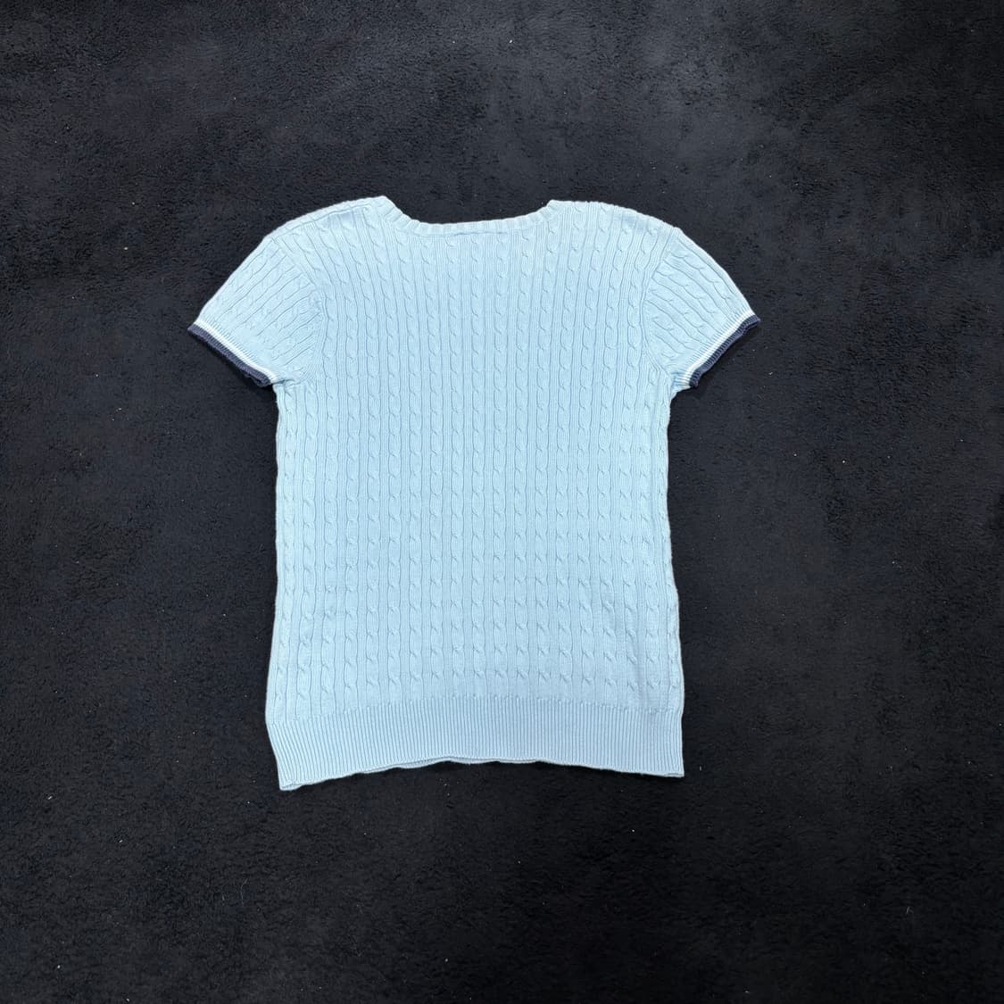 우먼S 폴로 랄프로렌 진스 스카이블루 꽈배기 반팔니트 상품이미지2