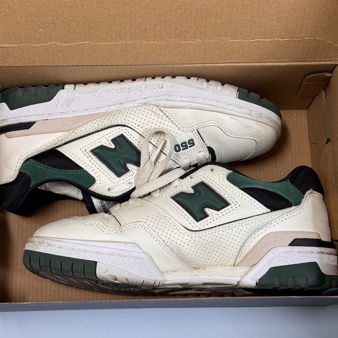 뉴발란스 550 흰/녹 스니커즈 245mm 상품이미지4