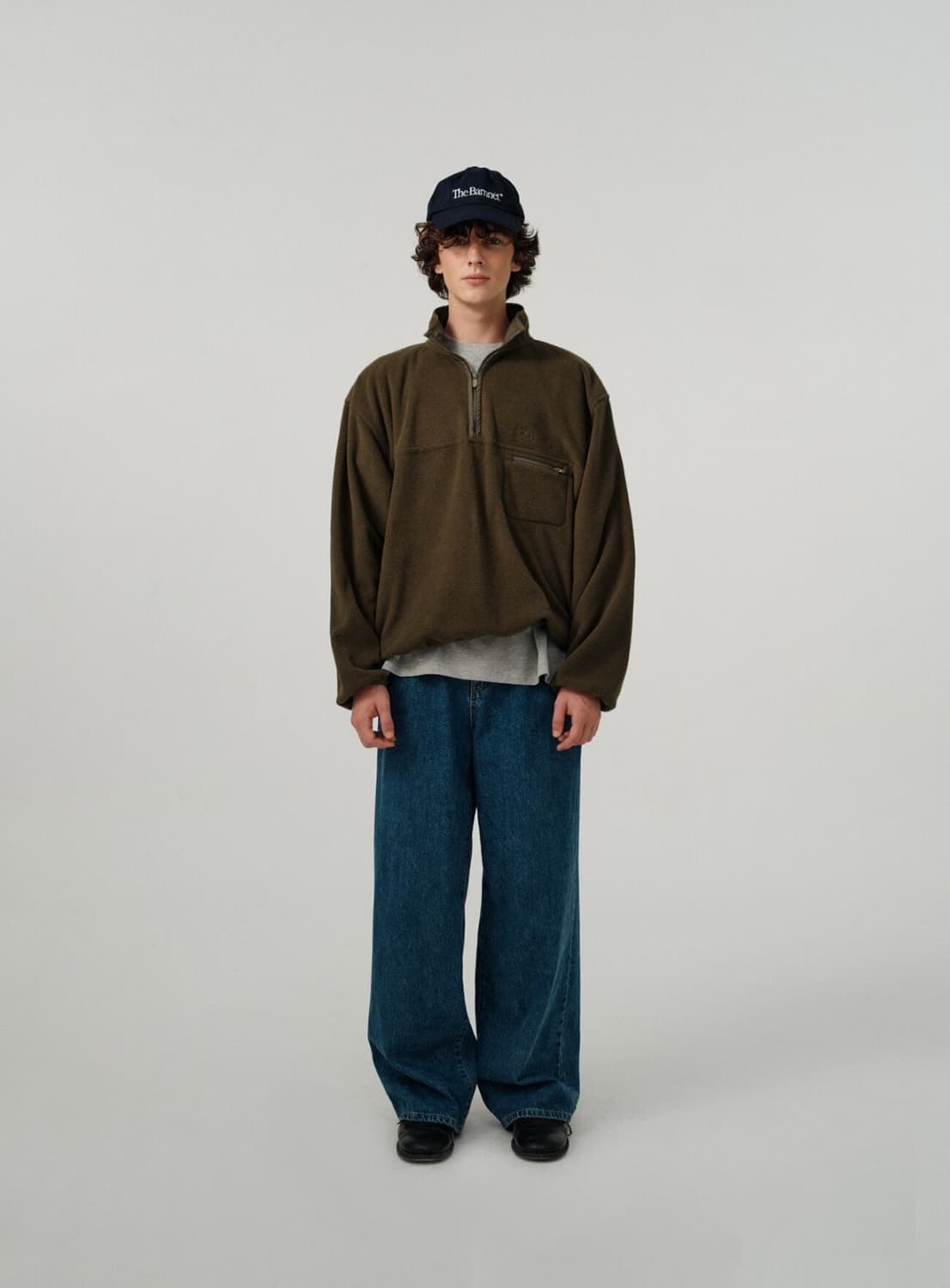 남녀공용M The Barnnet 더바넷 플리스 하프집업 카키 상품이미지1