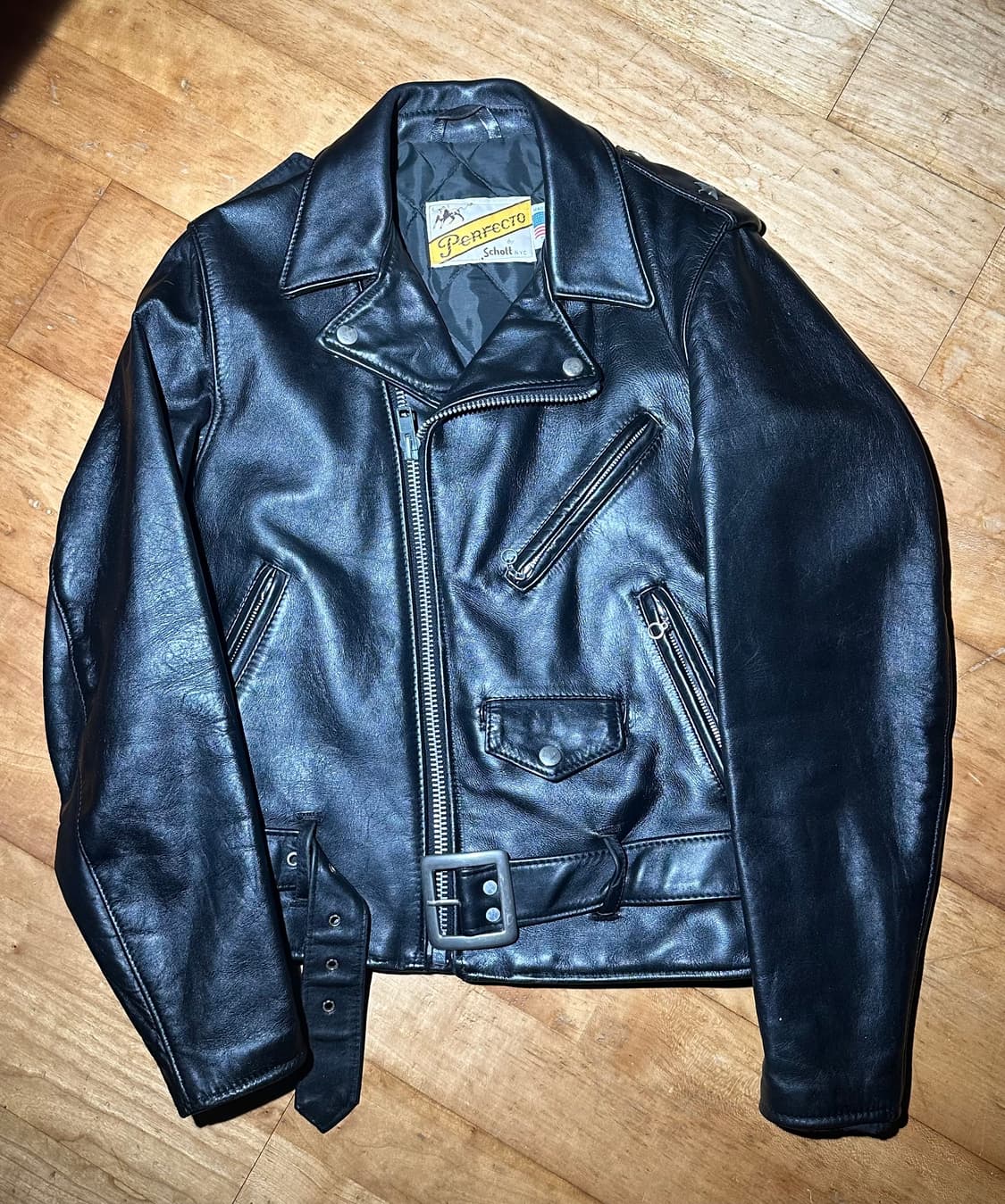 90s Schott 퍼펙토 613 원스타 더블라이더 34사이즈 상품이미지2