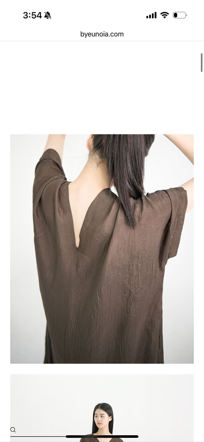 유노이아 Back V Neck Dress 브라운 상품이미지4