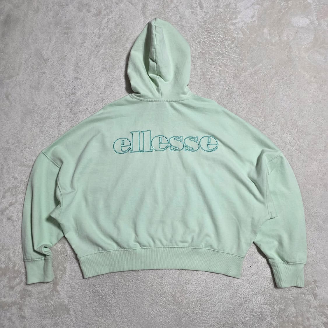 (S)여성 엘레쎄 크롭 후드티 민트 상품이미지3