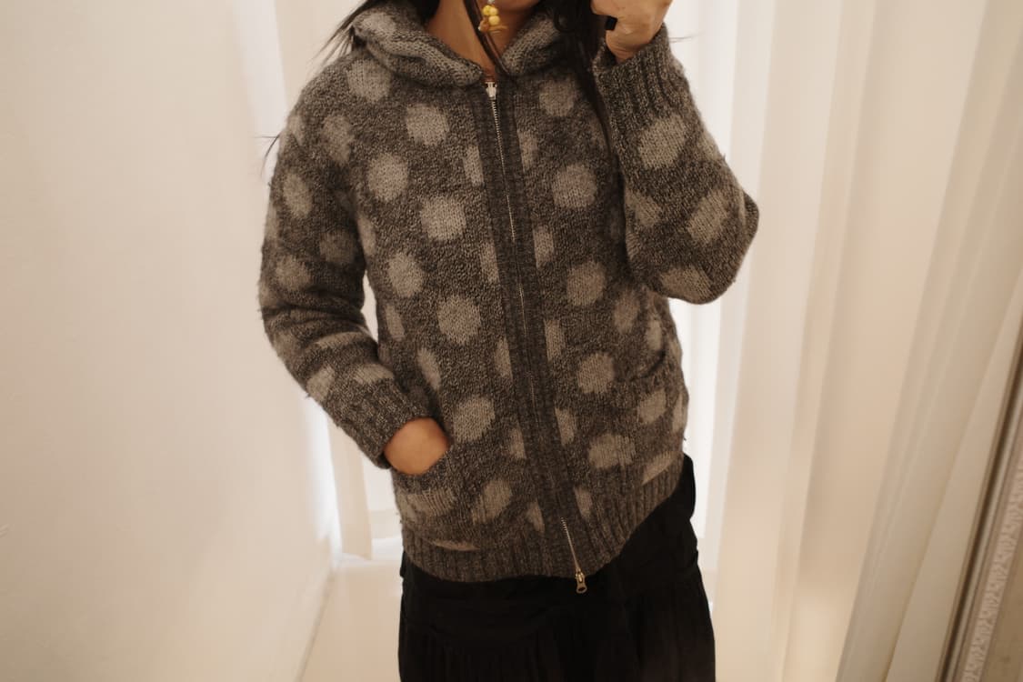 Dot cowichan alpaca 2way knit zip-up 상품이미지2