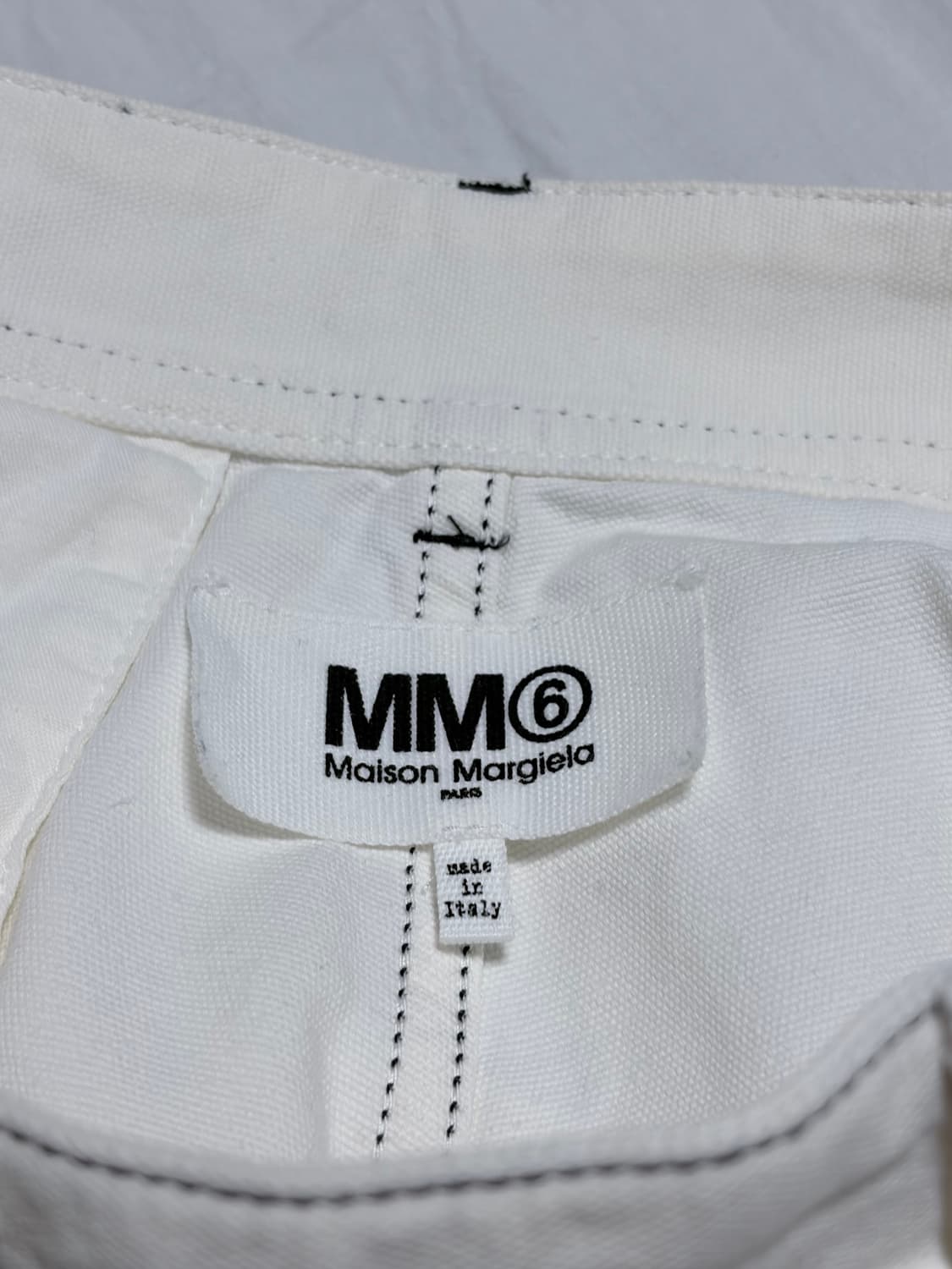 메종 마르지엘라 mm6 와이드 코튼팬츠 화이트 상품이미지4