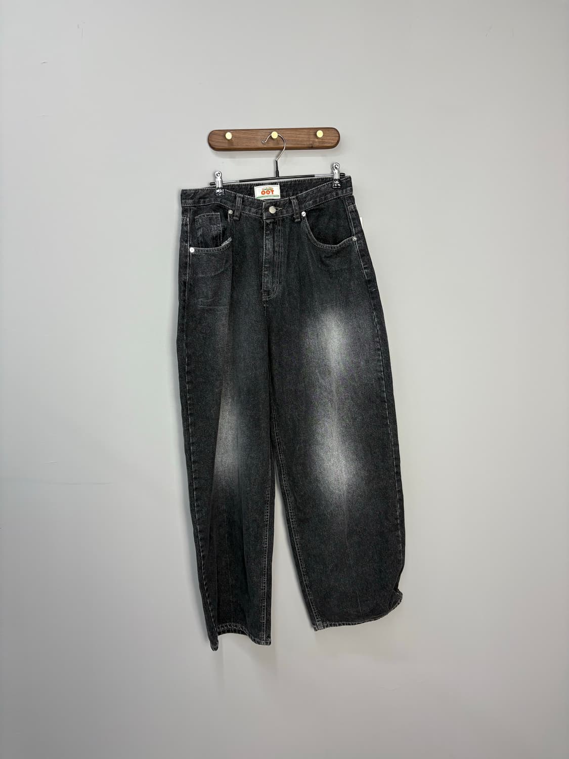 OOT 와이드 블랙 워싱 데님 팬츠 A1288 상품이미지2