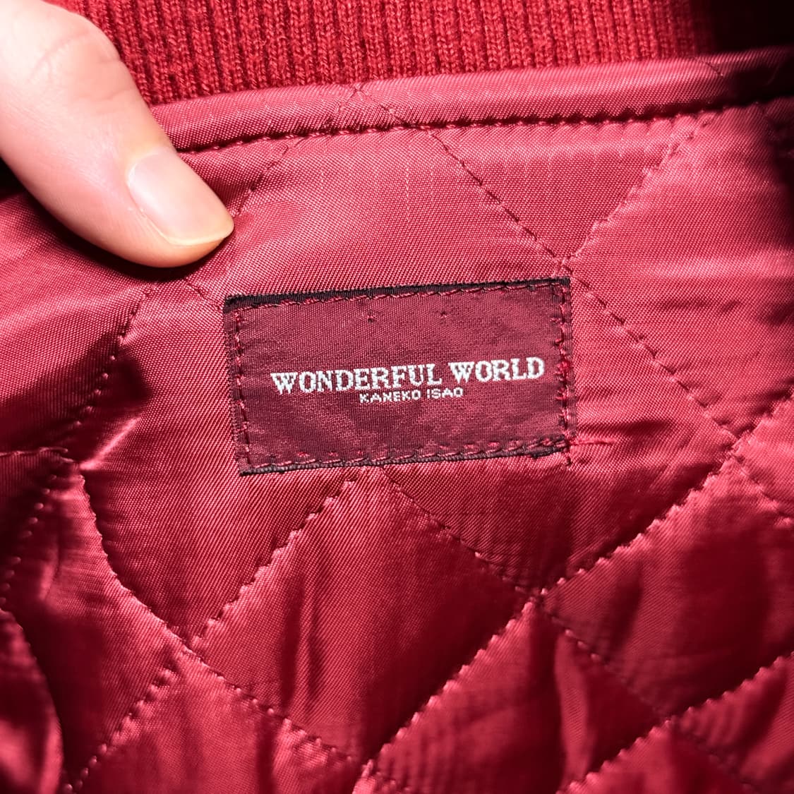 Kaneko Isao 올드스쿨 소가죽 레더암 빅 자수 바시티 자켓 상품이미지8