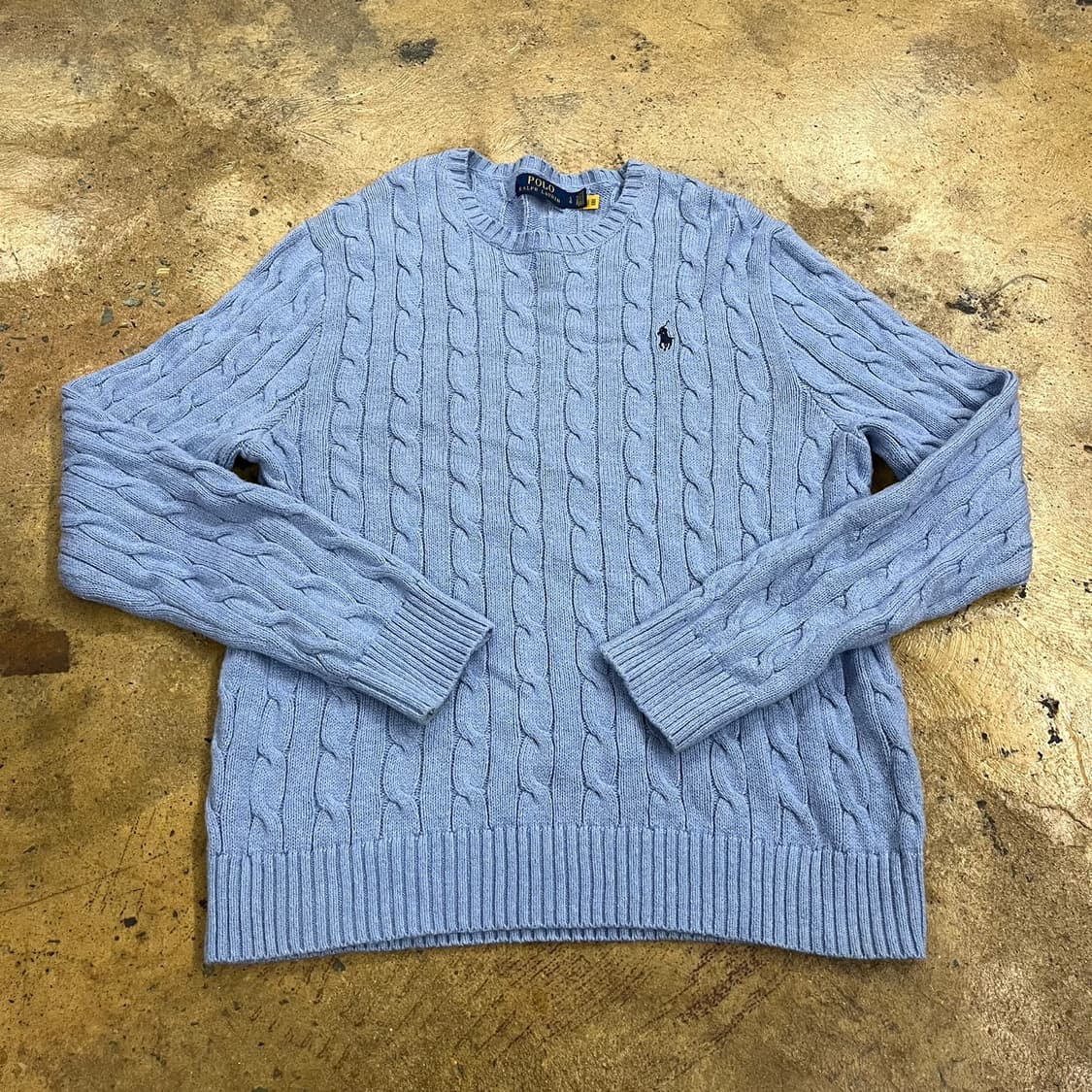 폴로 랄프로렌 하늘 파스텔 블루 꽈배기 니트  상품이미지2