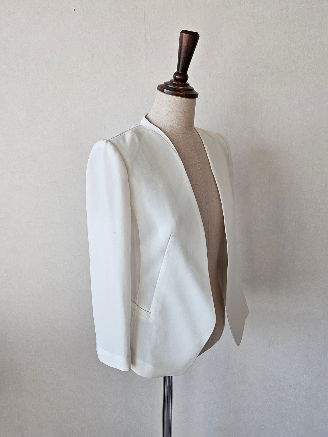 화이트 아이보리 노카라 자켓 66 / 봄여름 얇은 자켓 상품이미지5