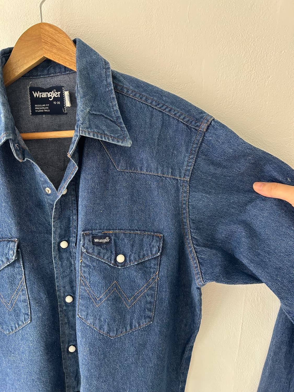 80-90s vtg WRangler Denim Western shirt. 상품이미지2