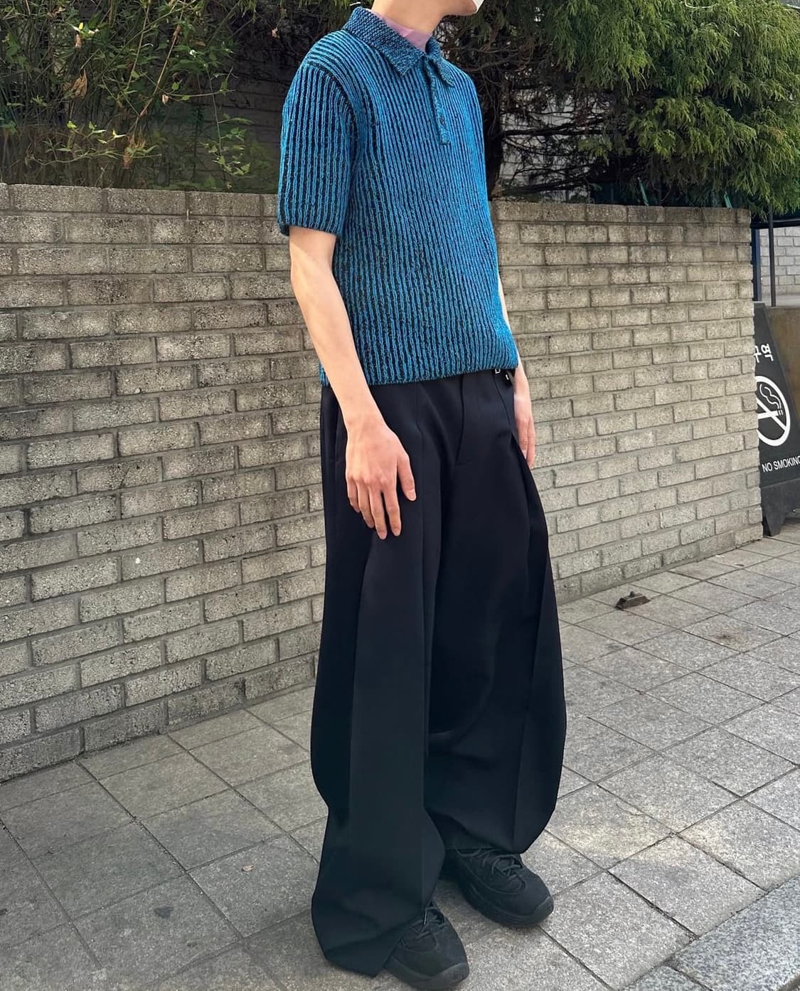 우영미 23ss 네이비 슈퍼와이드 슬랙스 48 상품이미지5