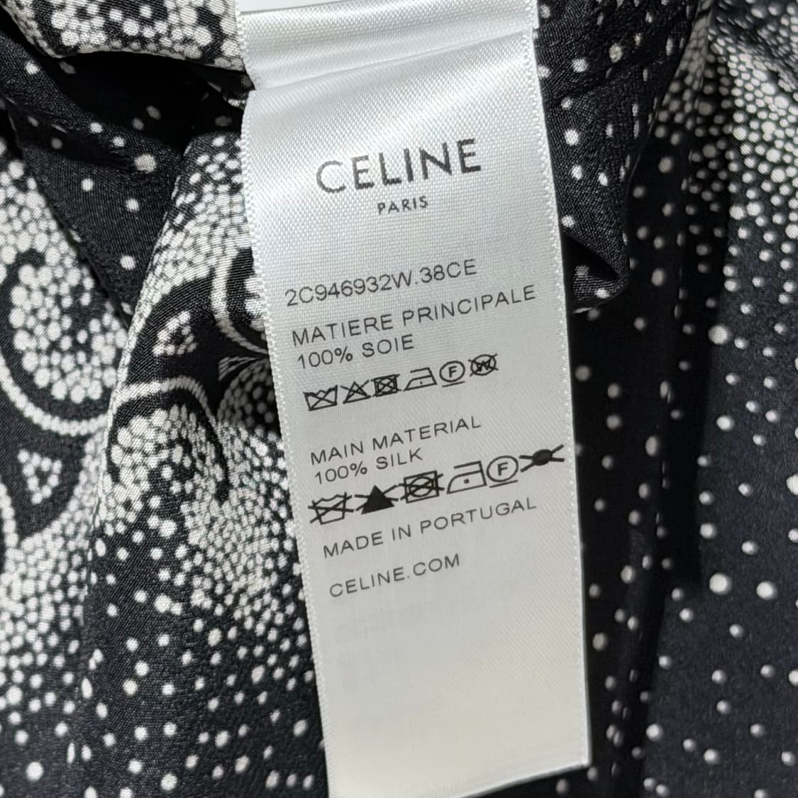 (A+/39) / 셀린느 로고 프린트 폴카 도트 실크 셔츠 상품이미지8