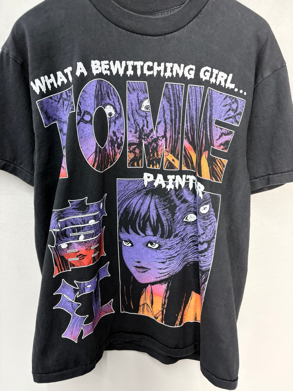 빈티지 이토준지 토미에 그래픽 블랙 반팔 A3775 상품이미지3