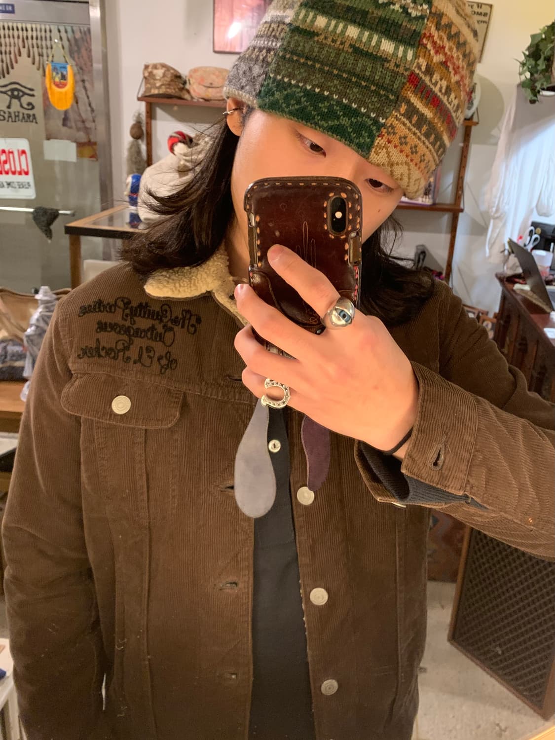 와코마리아 체인스티치 코듀로이 보아 자켓 상품이미지10