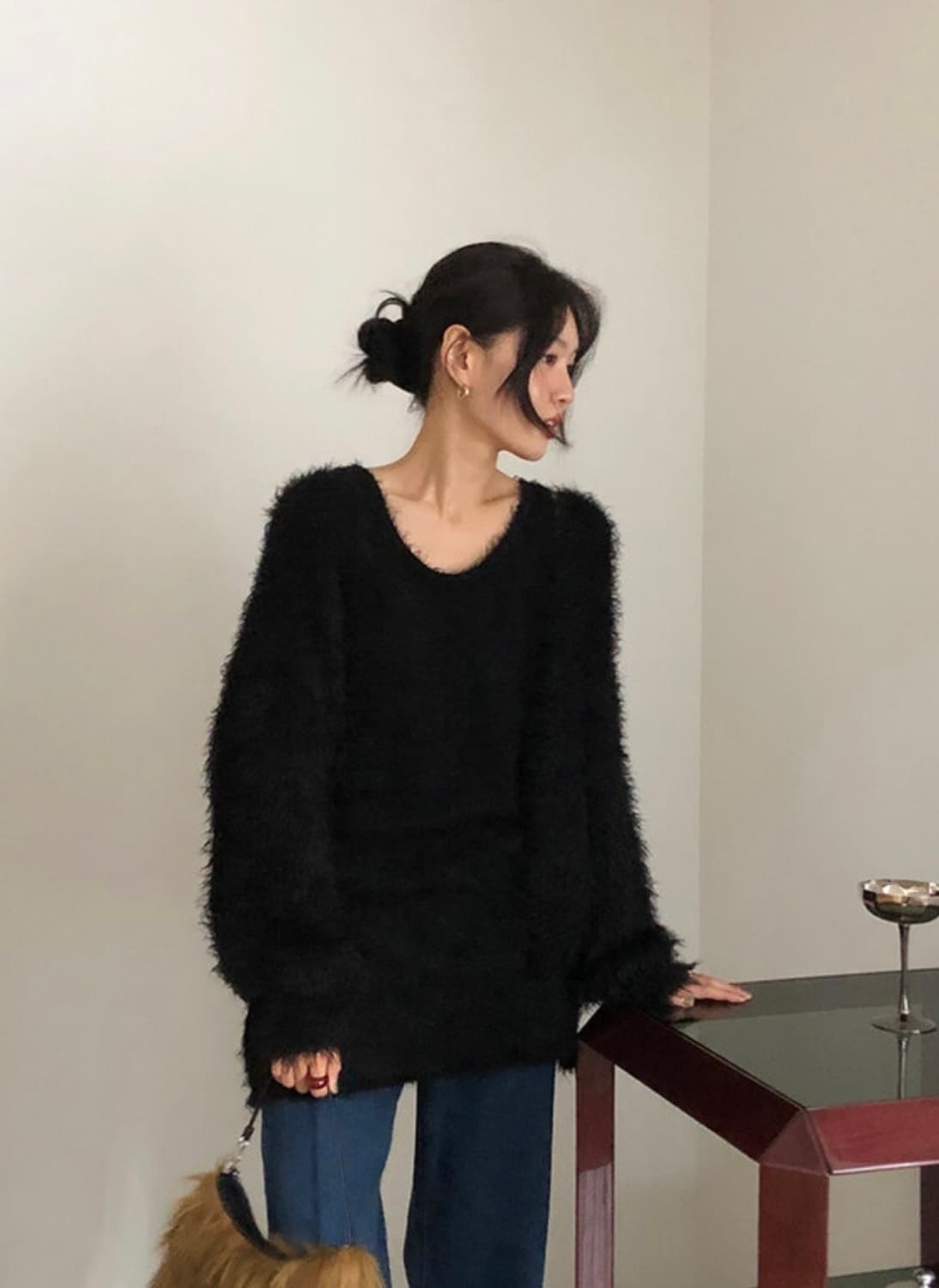 언더비 앙고라 소프트 원피스 가디건 세트 상품이미지1