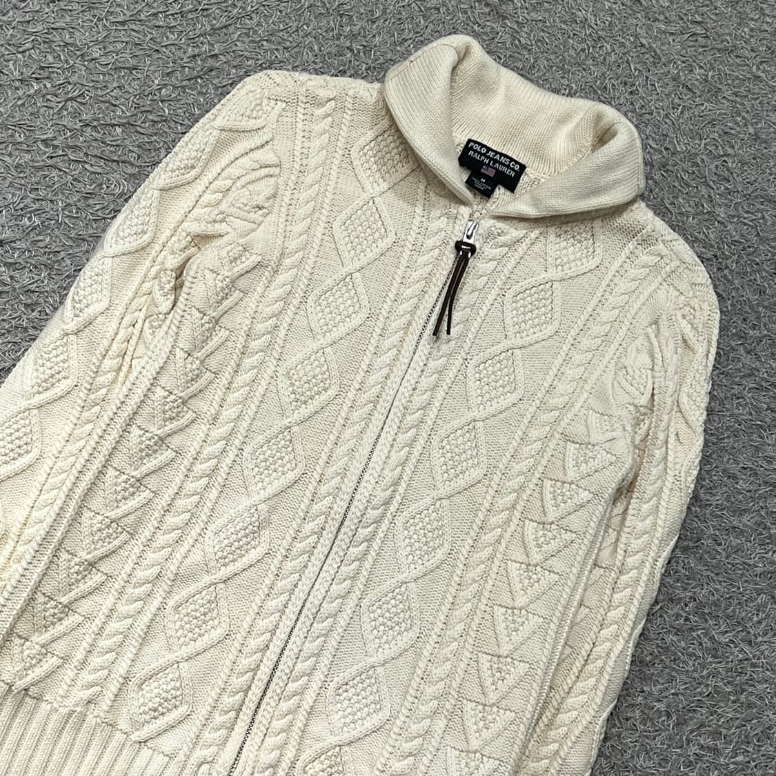 [우먼90] 폴로진스 니트집업 상품이미지1