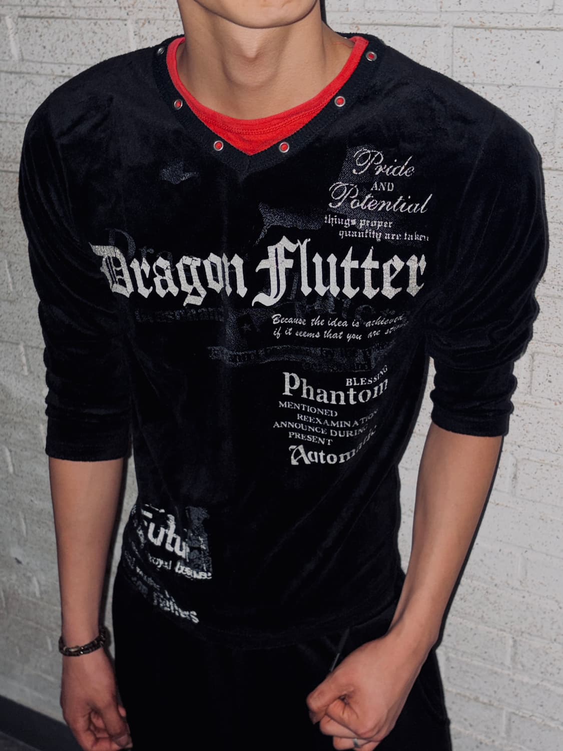 Goth Printed Velvet Long Sleeve 상품이미지1