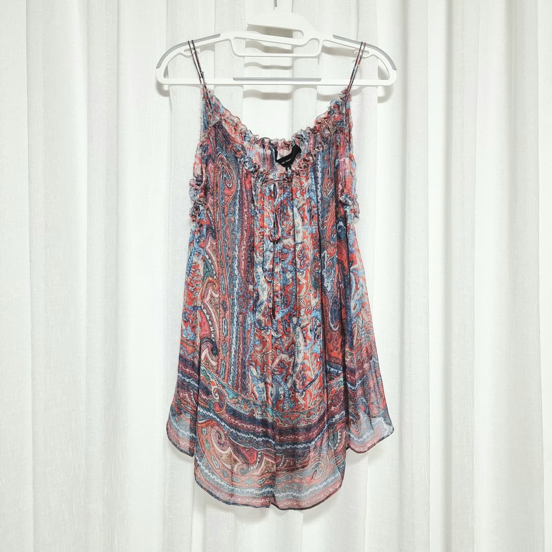 이자벨마랑 실크100% 시스루 바스트트임 언발란스 탑 (36) 새상품 상품이미지1