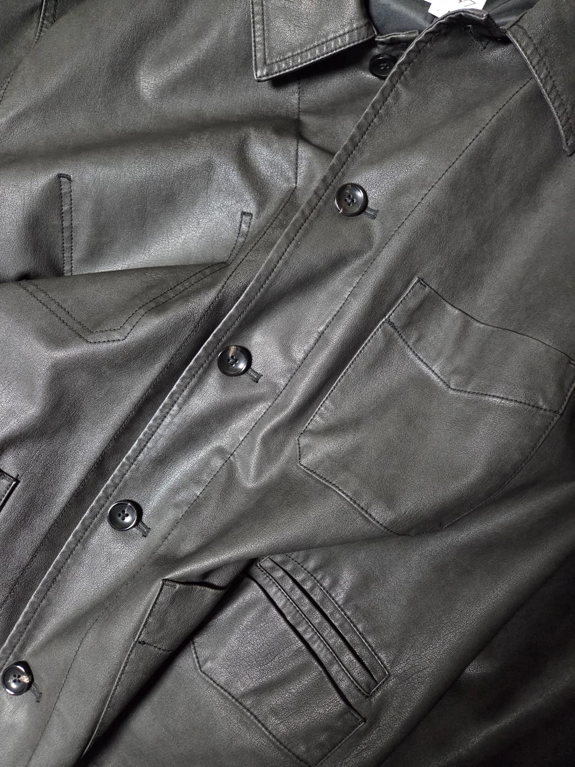 247 레더 프렌치 워크 자켓 블랙 L 상품이미지5