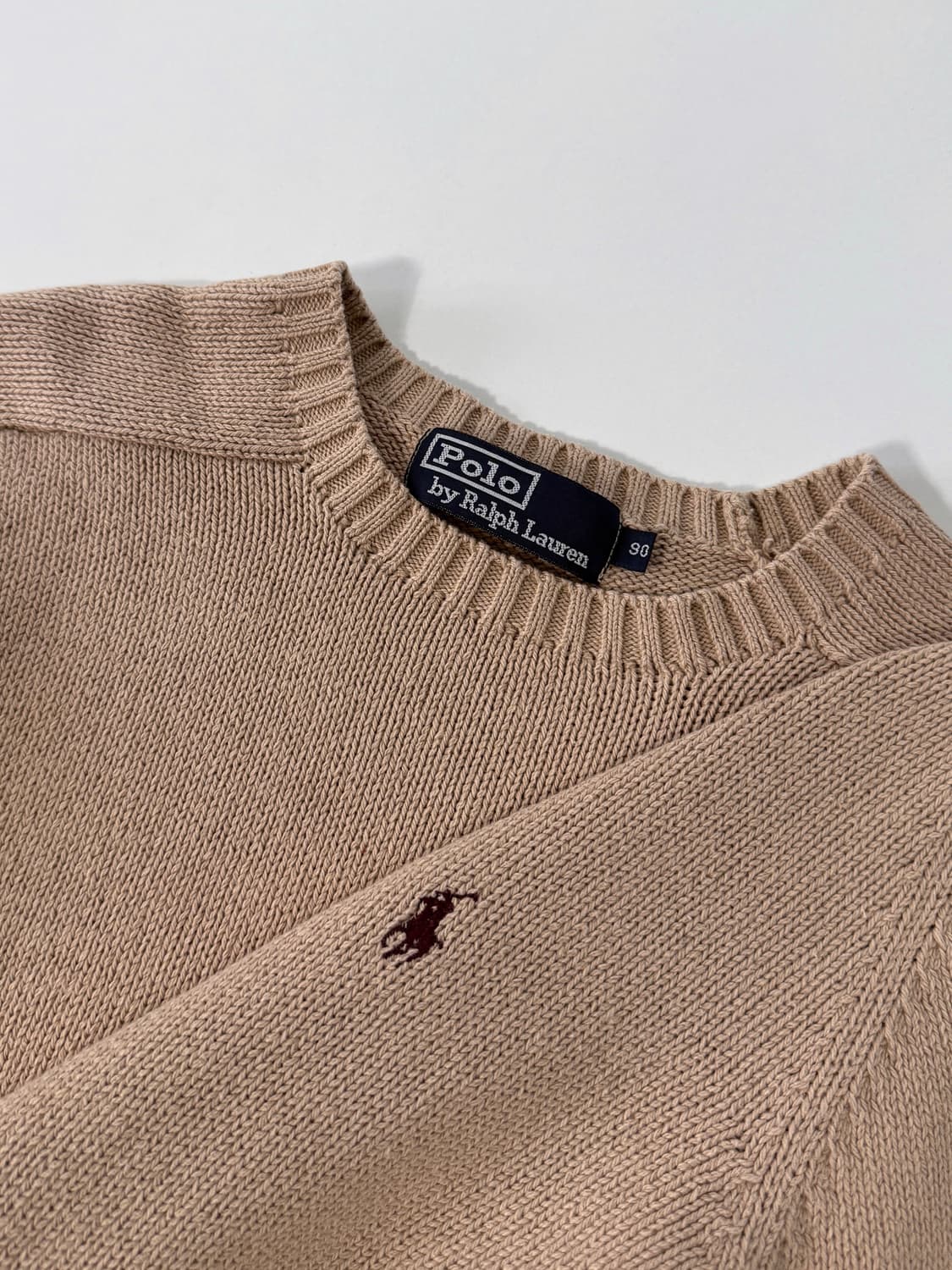폴로 랄프로렌 90‘s 루즈핏 해비코튼 베이지 니트 상품이미지2